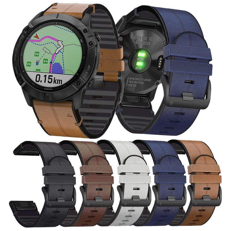 26MM PU Leather Surface+Silicone Smart Watch Band Strap for Garmin Watch 26MM PU Leather Surface+Silicone Smart Watch Band Strap for Garmin Watch